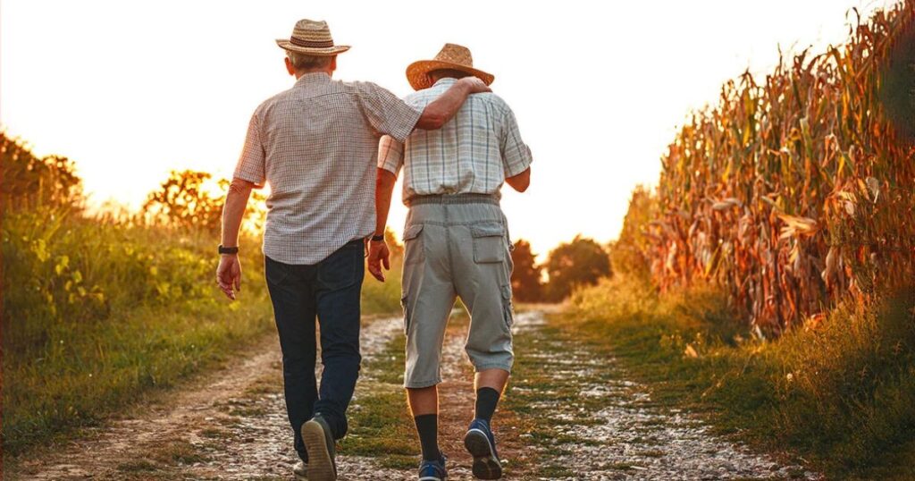 Walking with Friends Captions